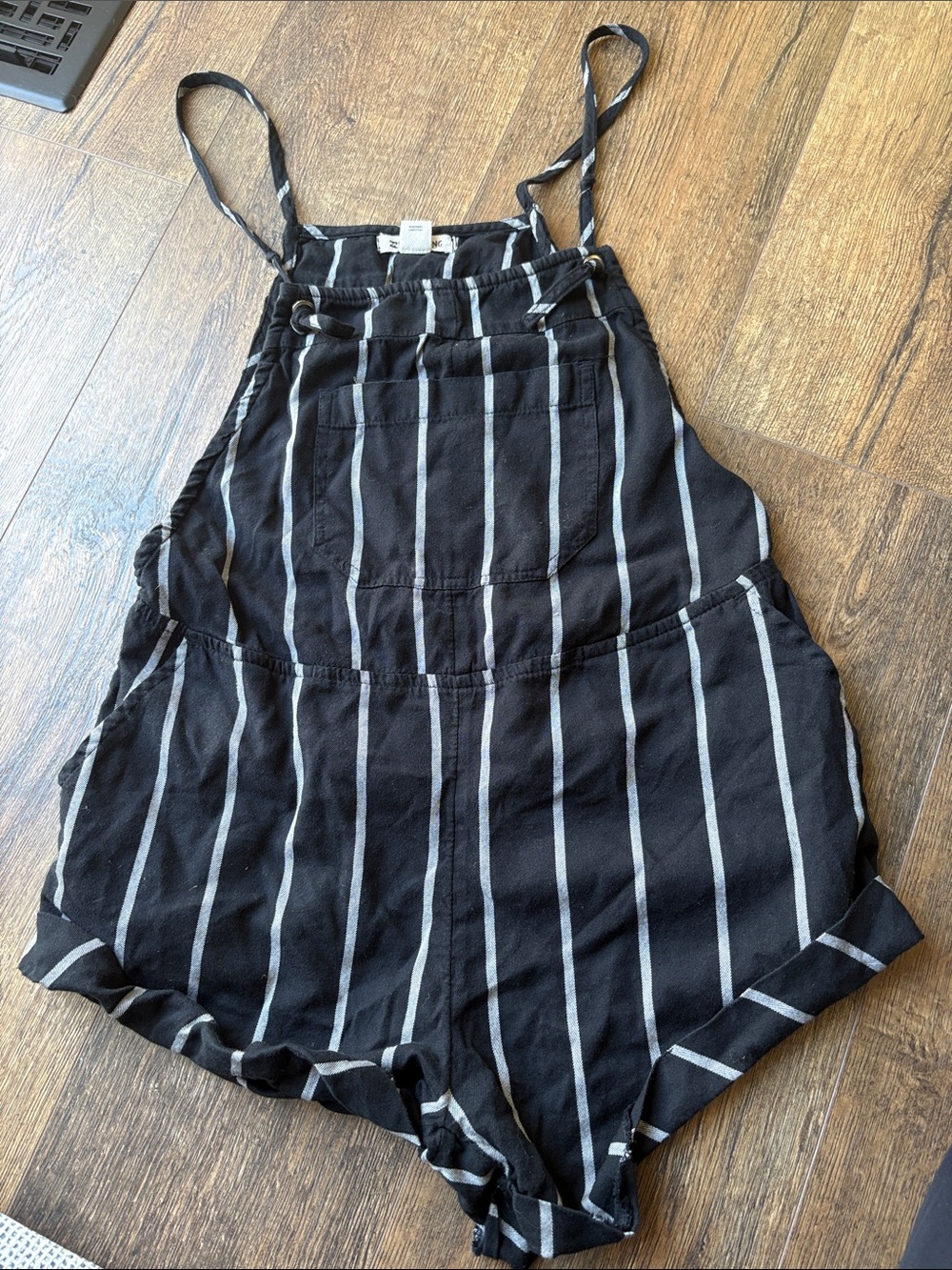 Billabong Black & White Vertical Stripe Romper